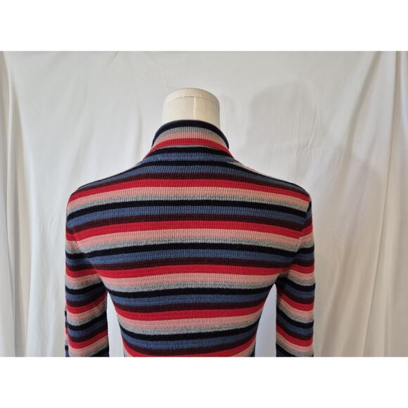 Anthropologie M.i.h. Jeans Merino Wool Blend Striped Moonie Polo Sweater XS - Picture 8 of 9